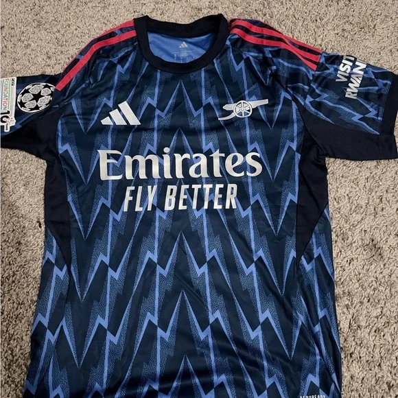 Adidas Navy and Red Zigzag Jersey