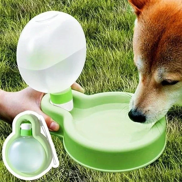 Portable Pet Water Bottle‎ Dispenser Travel Dog Cat Feeder Green