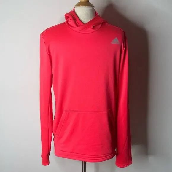 Adidas Men's Orange Pullover Hoodie