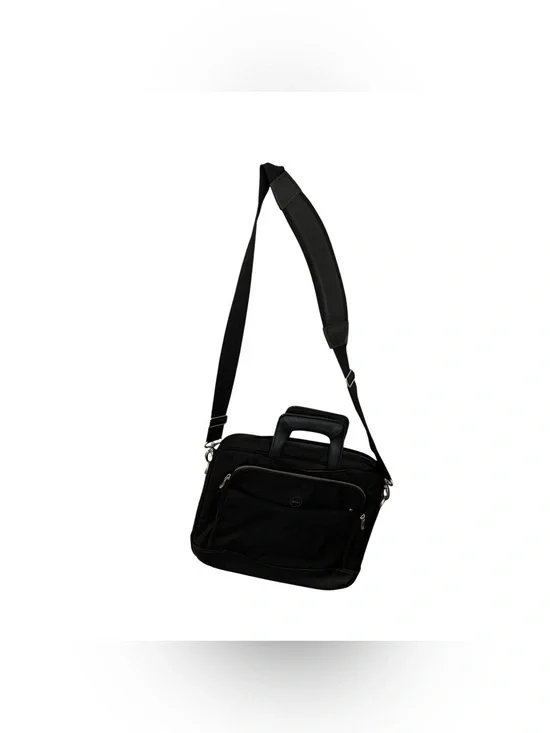 Dell Laptop Briefcase Messenger Bag Padded Multi Pocket Black 14x3.5x12