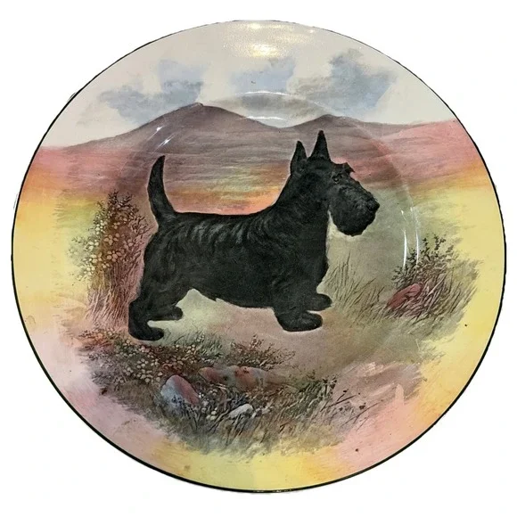 Vtg Royal Doulton Scottish Terrier Ceramic Collector Plate D6304 English