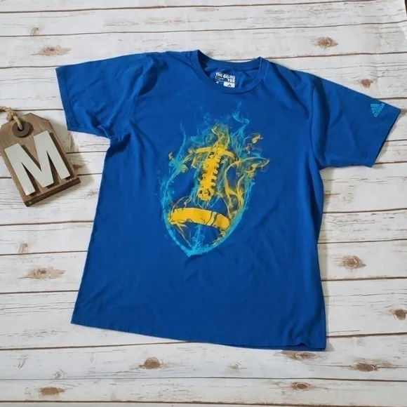 *PRICE DROP-FINAL PRICE* Adidas royal blue tee with football graphics