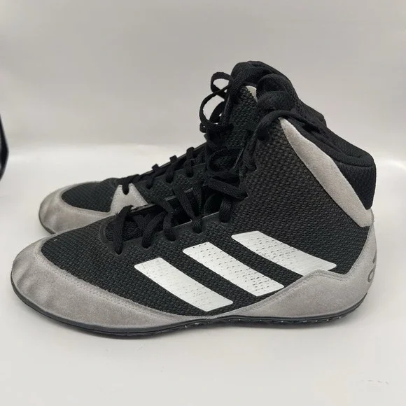Adidas Mat Wizard 5 Wrestling Shoes Mens Size 7.5 Black High Top FZ5381 MMA