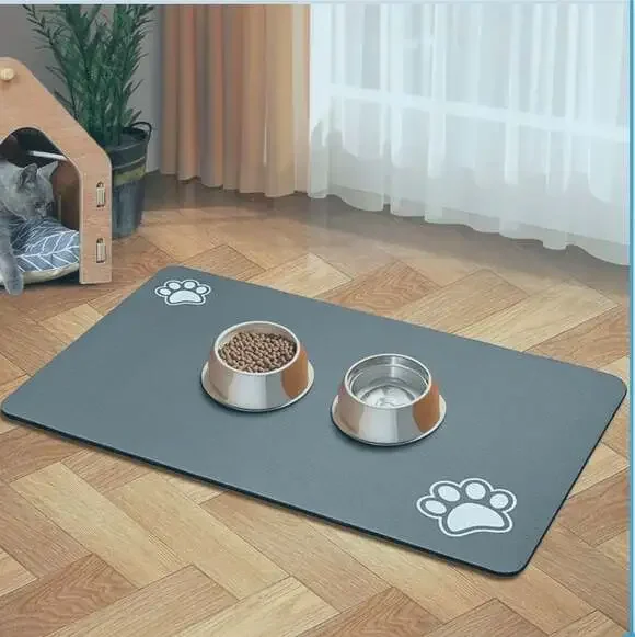 Pet Feeding Mat-Absorbent Dog Mat for and Water Bowl-Accessories Pet Supplies-B