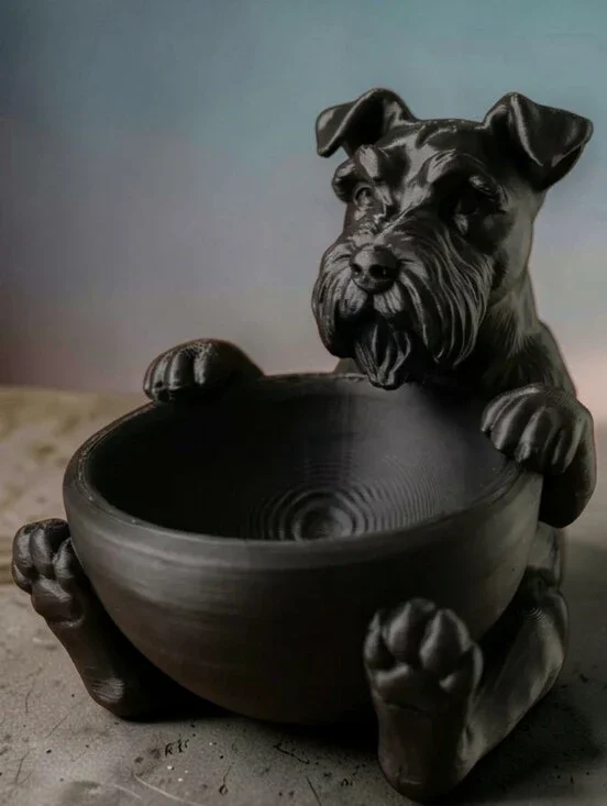 Hand Crafted Large Schnauzer Dog Bowl / Planter / Jewelry or Keepsake Dish NWT!