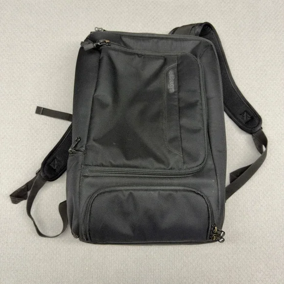 eBags Professional Slim Laptop Backpack Black Orange Nylon Travel Bag Pockets