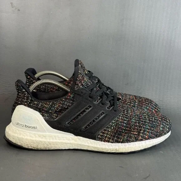 adidas Ultra Boost 4.0 Black Multi-Color White Heel Cage men’s size 10