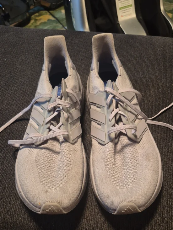 adidas Men's White Knit Lace-Up Sneakers
