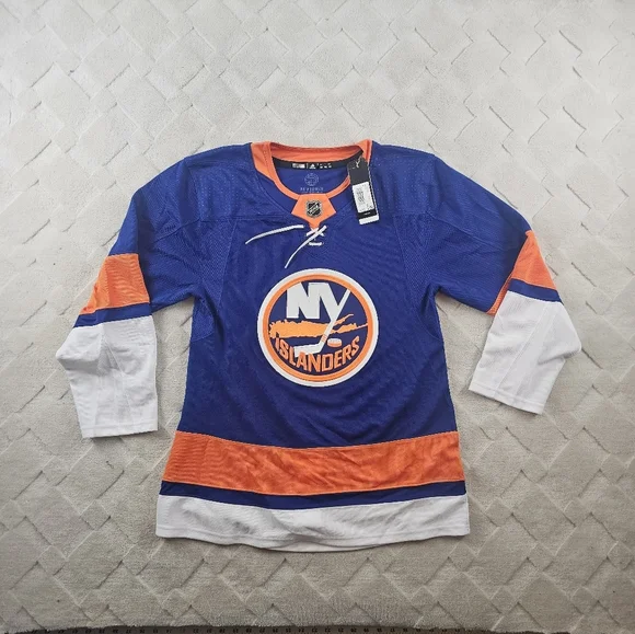 Adidas New York Islanders Hockey Home Jersey Mens 60 (2XL) Blue and Orange