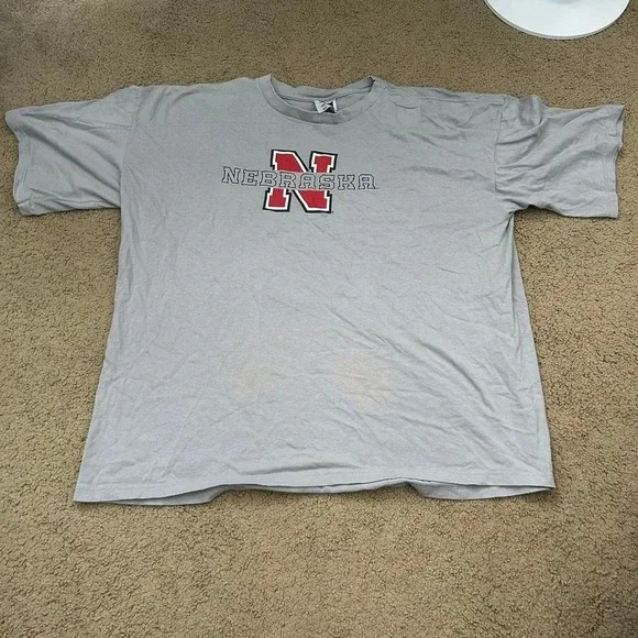 Vintage 90s Adidas grey Nebraska Huskers tee Size XXL