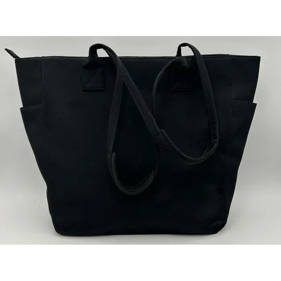 L.L. Bean Large Black Computer Shoulder Tote Bag Multiple Pockets Professional