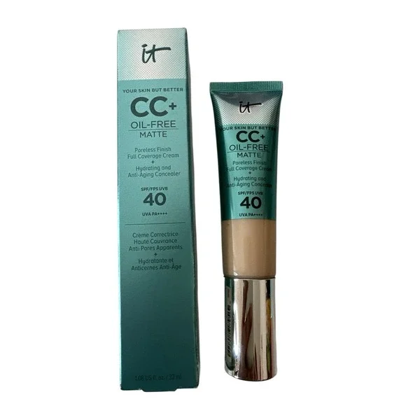 IT‎ Cosmetics FAIR CC+ Oil Free Matte Full Cover Cream SPF 40 1.08 oz New