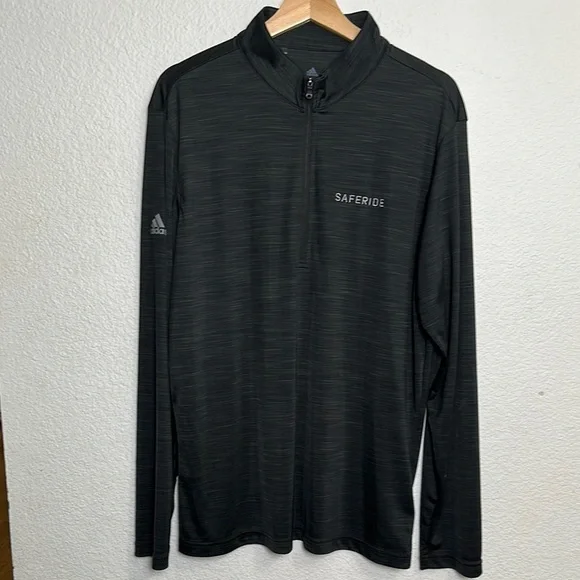 Adidas Black Long Sleeve 1/4 Zip Pullover Lightweight Men's Size Large‎ Active