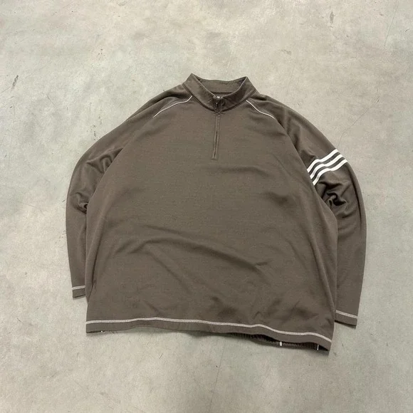 Adidas brown quarter zip sweatshirt