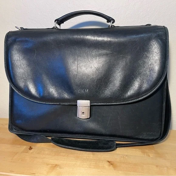 Jack Georges Elements Collection Double Gusset Flap Over Leather Briefcase