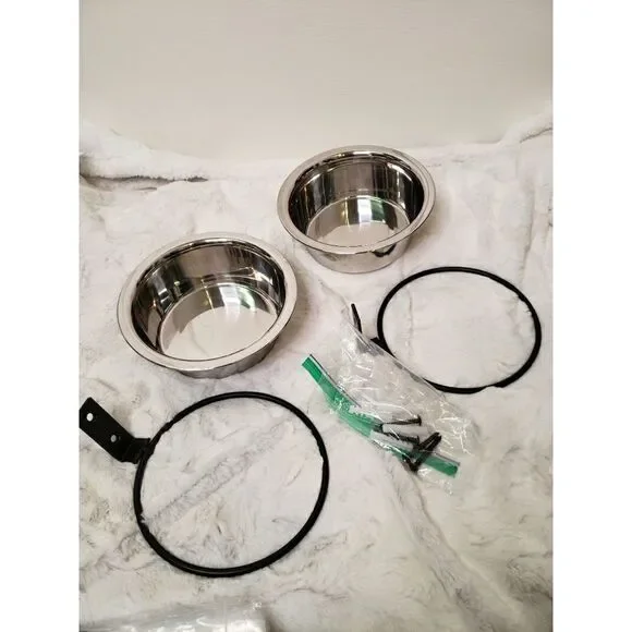 NWOT Wall Mounted Dog Bowls (2)