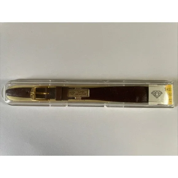 HIRSCH Luxury WATCH BAND Gold Buckle‎ Genuine Leather Super Resistant
