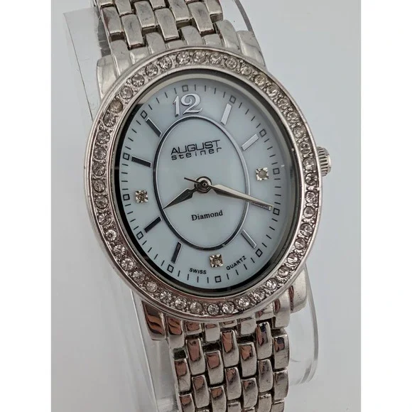 August Steiner Swiss Watch Wome 30mm‎ Case MOP Dial 6.25