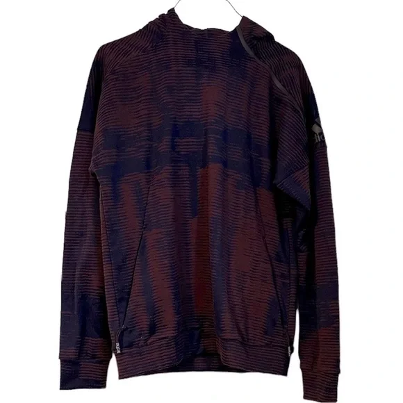 Adidas Z. N. E. Pulse Jacquard Hoodie Burgundy Size XL