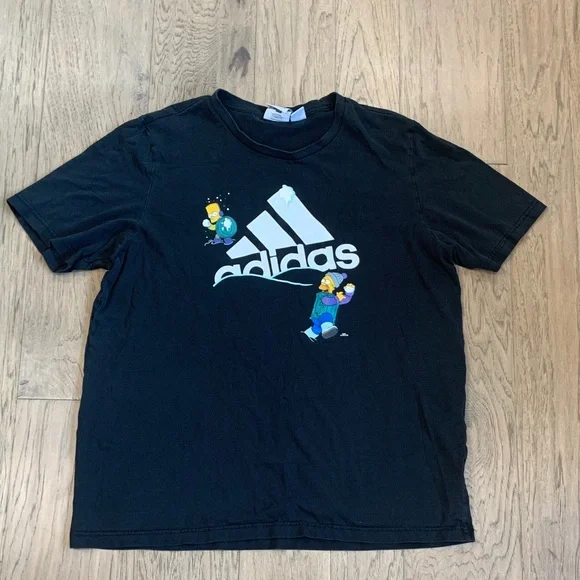 ADIDAS X THE SIMPSONS SNOWBALL FIGHT GRAPHIC TEE SIZE LARGE