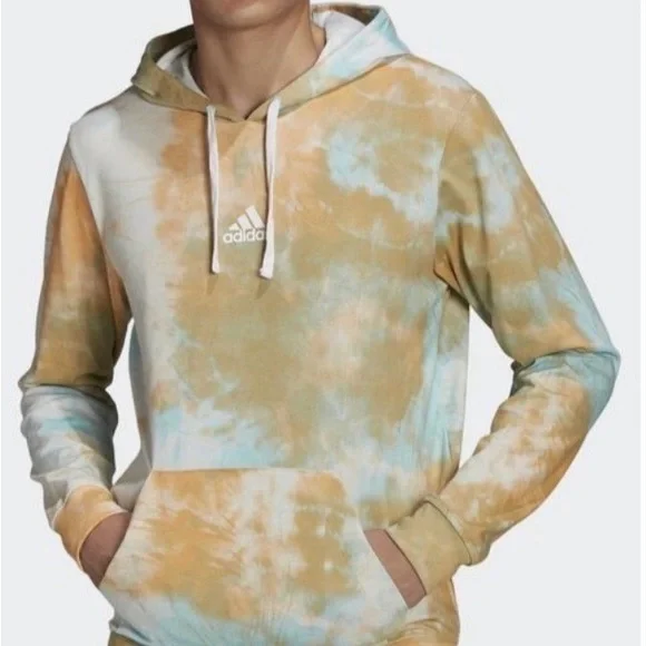 Adidas Men's Tie-Dye‎ Hoodie in Blue and Orange Small