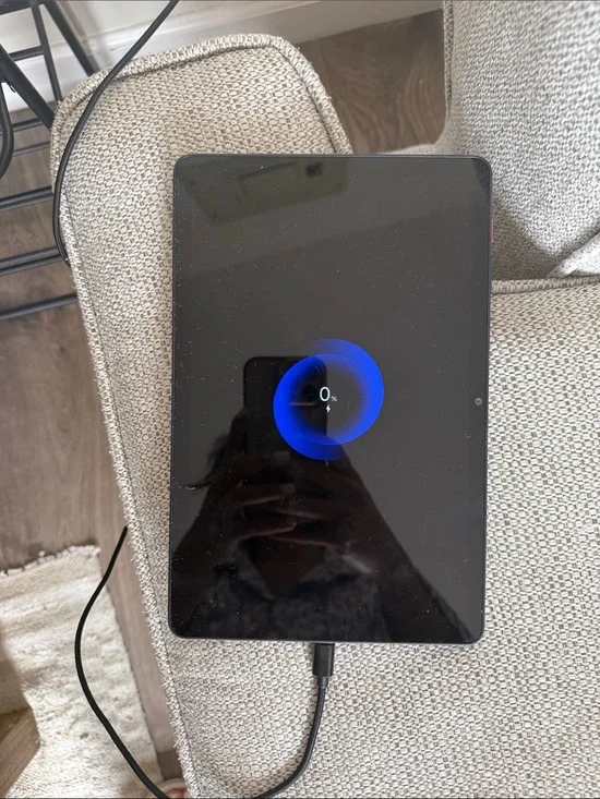 Black Tablet with Charging Cable - Sleek Android Tablet