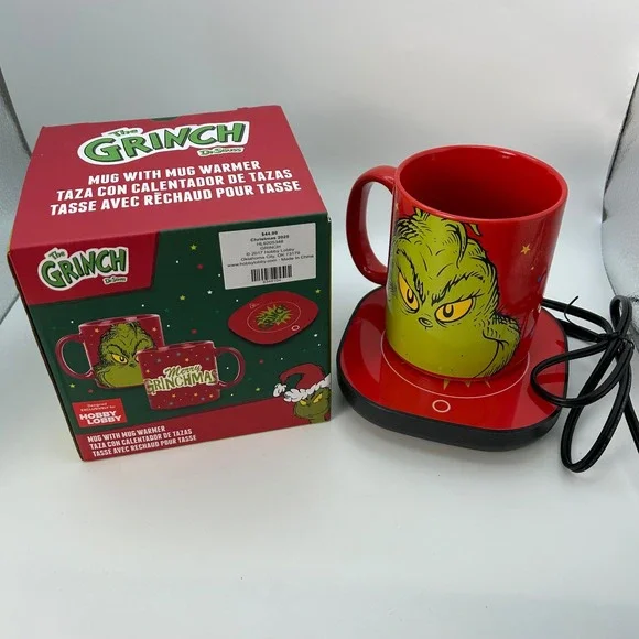 The‎ Grinch Dr Seuss Holiday Mug and Mug Warmer Set NEW Hobby Lobby Exclusive
