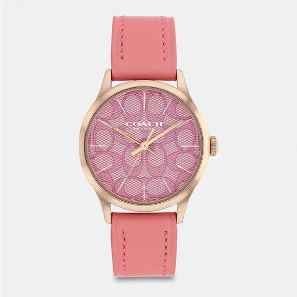 NEW IN BOX COACH 32mm RUBY WATCH WITH SIGNATURE FACE