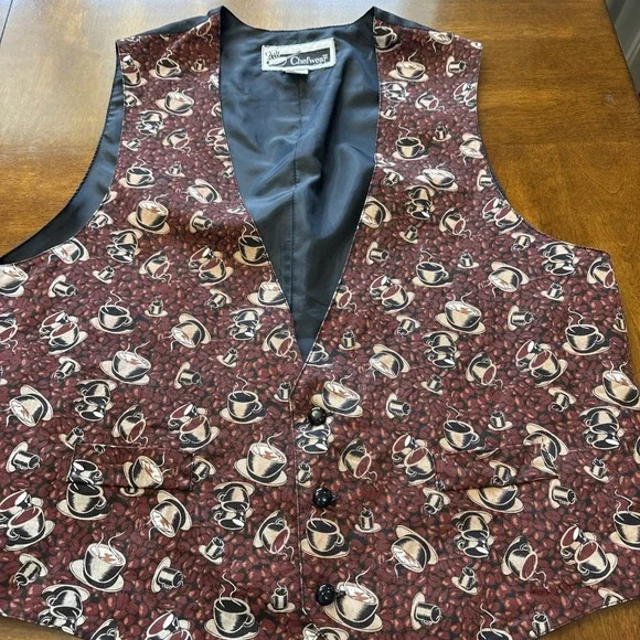Chefs Wear Men's‎ Vest Coffee Beans And Coffee Cups One Size