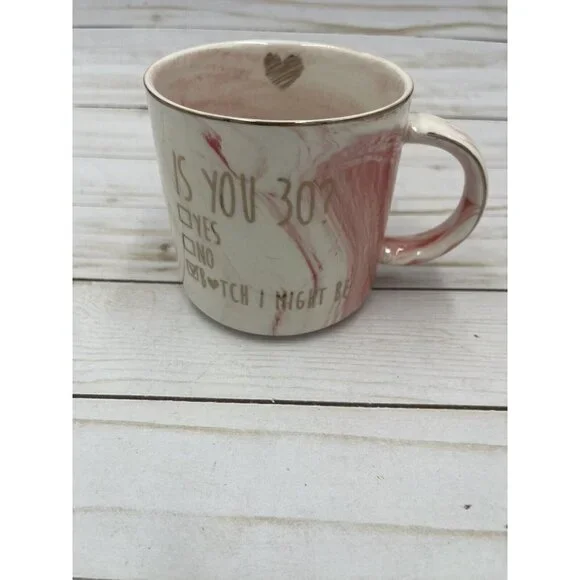 Henderson Pink Marble 30th Birthday Mug 