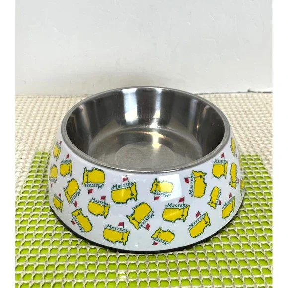 The Masters Tournament Pet Bowl Stainless Steel Melamine