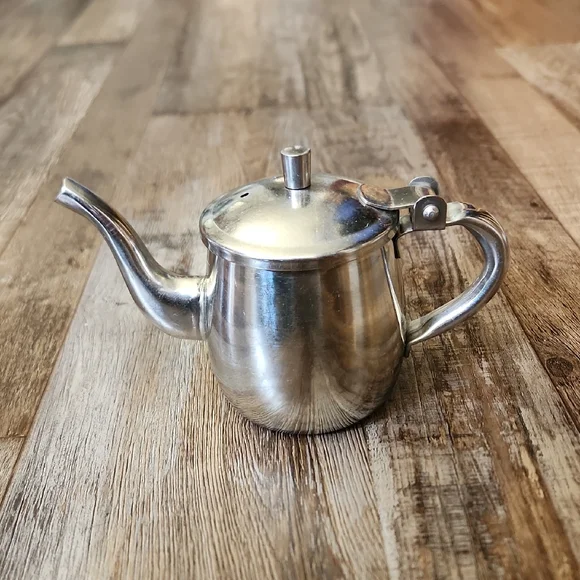 Vintage Stainless Steel Miniature Tea Pot Creamer Made In Korea Collectible 18-8