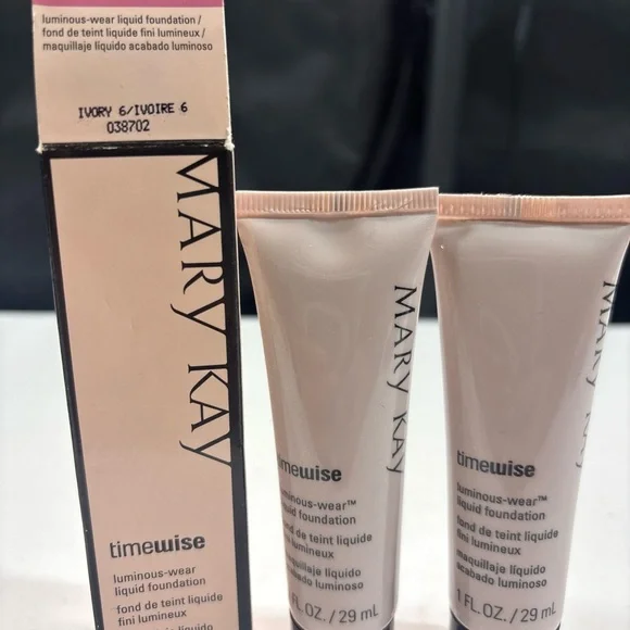 2 MaryKay TimeWise Luminous Wear Liquid Foundation Ivory6 038702 Normal Dry Skin