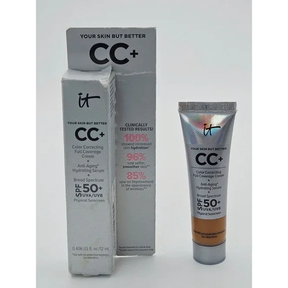 It Cosmetics CC+ Color Correcting Full Coverage Cream SPF 50+ Travel Size 12ml
