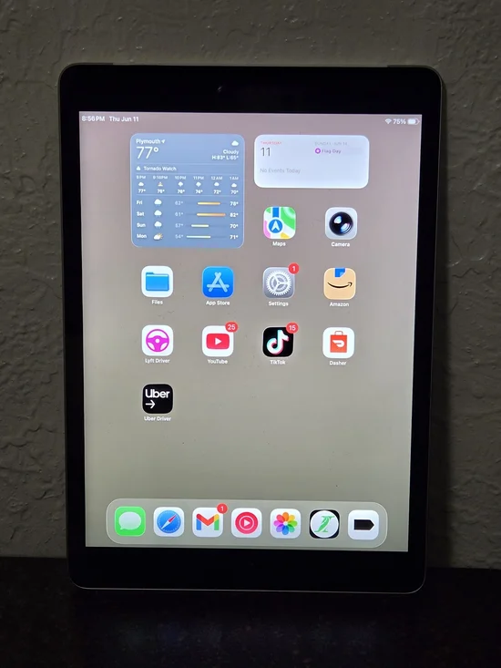 Apple iPad Tablet - Black Front with Display On