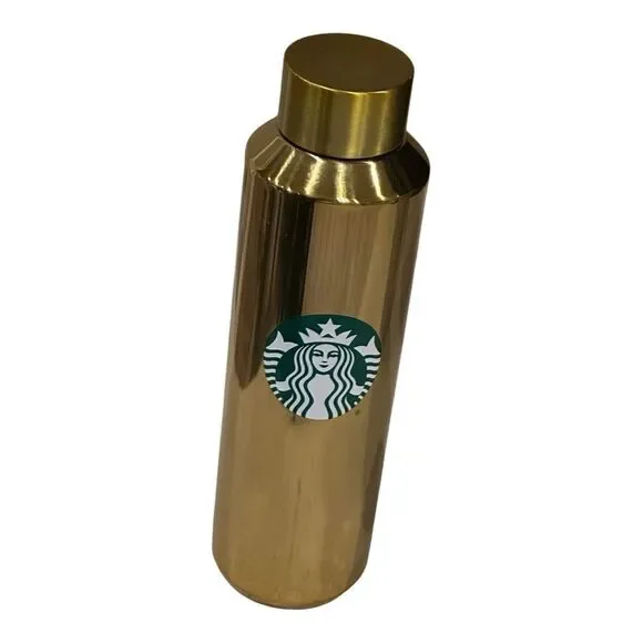 Walt Disney World Parks Mickey Mouse Aluminum tumbler Gold Starbucks pre owned