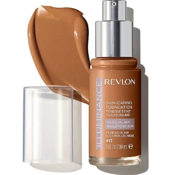 Revlon Skin-Caring Foundation - Warm Caramel 417 Medium Coverage Hydrating Boho