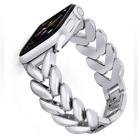 Jbh* New! Smart Watch Replacement Silver Links Band with 2 Link Pins