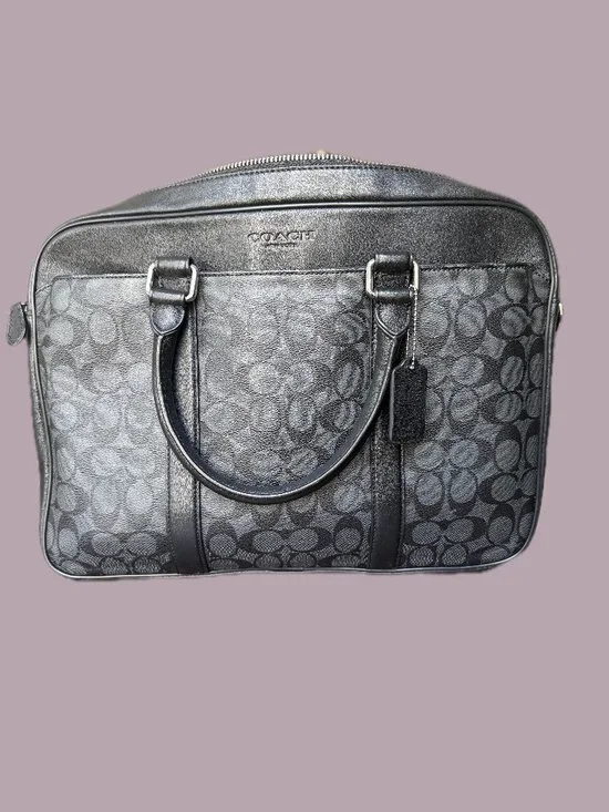 Coach Metropolitan Signature Canvas Computer Bag Black/Charcoal