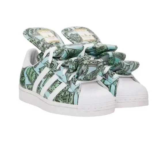 NEW Adidas Jeremy Scott Money Print Superstar Shoes Mens HP6596 Size 8 Rare