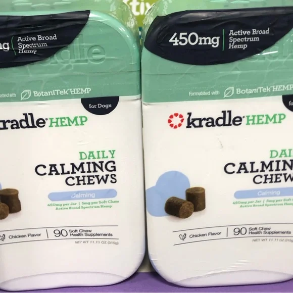 Kradle Hemp Daily Calming Chews BotaniTek Hemp 180Chews Soft Chew Chicken Flavor