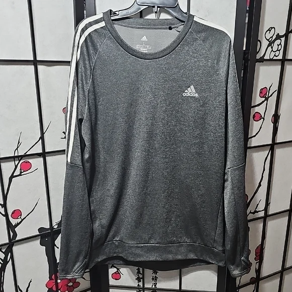 Adidas Climawarm Running Gray Sweatshirt Size Large
