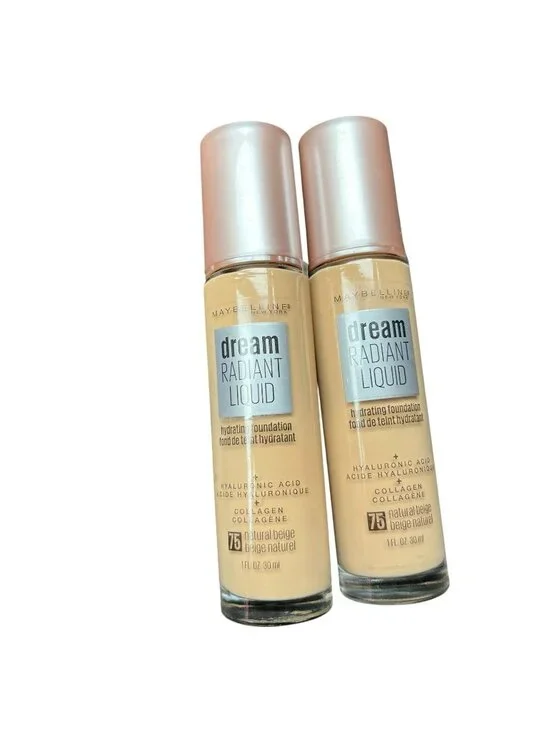 2X MAYBELLINE Dream Radiant Liquid Hydrating Foundation #75 Natural Beige