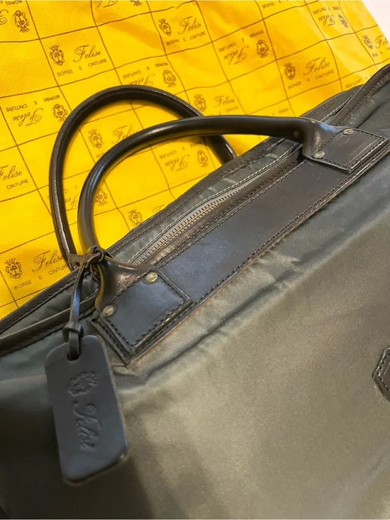 Felisi Men's Leather & Nylon 3 way Vintage Travel Bag