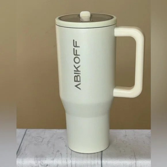 ABIKOFF 30oz  Cream stainless steel tumbler Mug