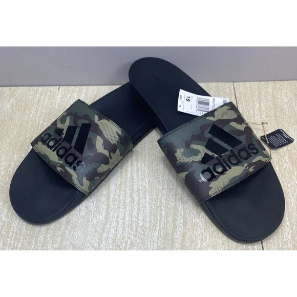 NWT Adidas Adilette Comfort Slide Sandals Camo Men’s Size 18