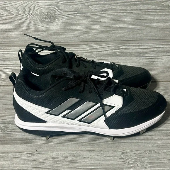Adidas Icon 8 Baseball Cleats Black White Silver IG7098 Mens‎ 17 New