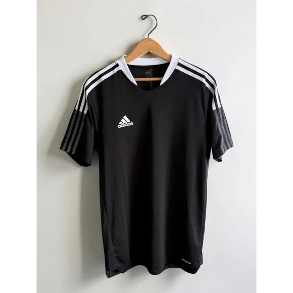 Adidas Aeroready Soccer Training Jersey Black White Medium