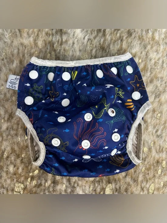 5 for $25🔥Beau & Belle Sea Print Reusable Swim Diaper 0-36 Months