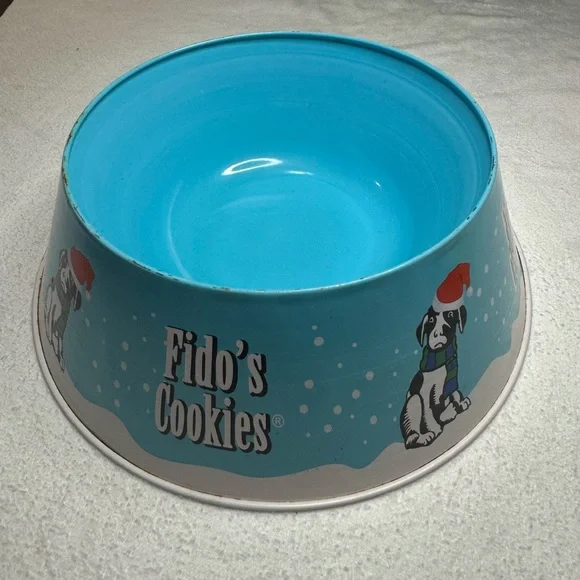 Fido's Cookies Dog Bowl Blue